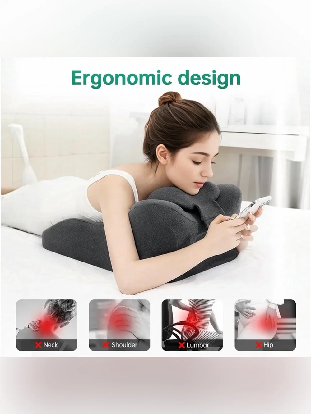 NIB - MOONYOOY Ergonomic Memory Foam Wedge Pillow